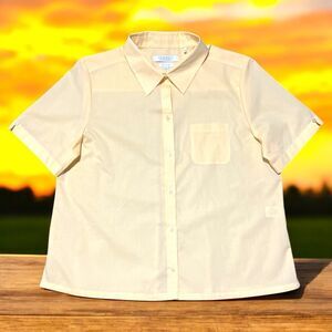 Foxcroft for Appleseed’s Women’s Size 14 Yellow Wrinkle Free Short Sleeve Shirt